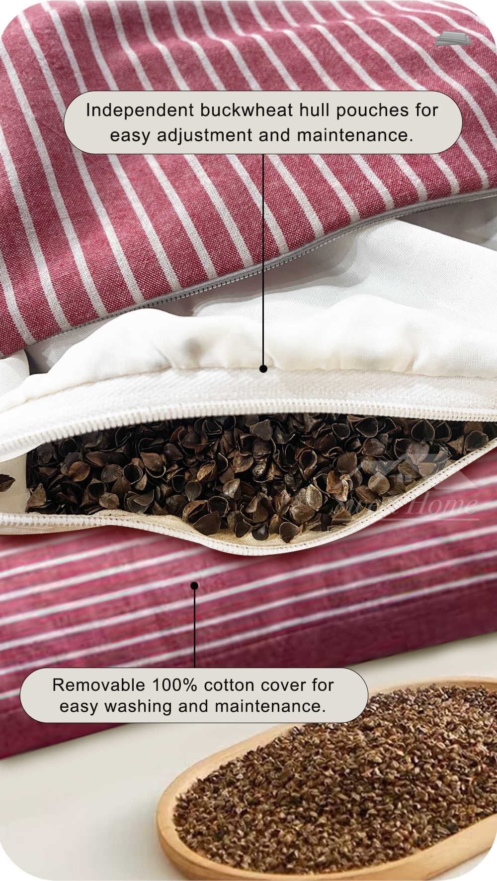 Cotton Two-Tone Angled Buckwheat Pillow-7
